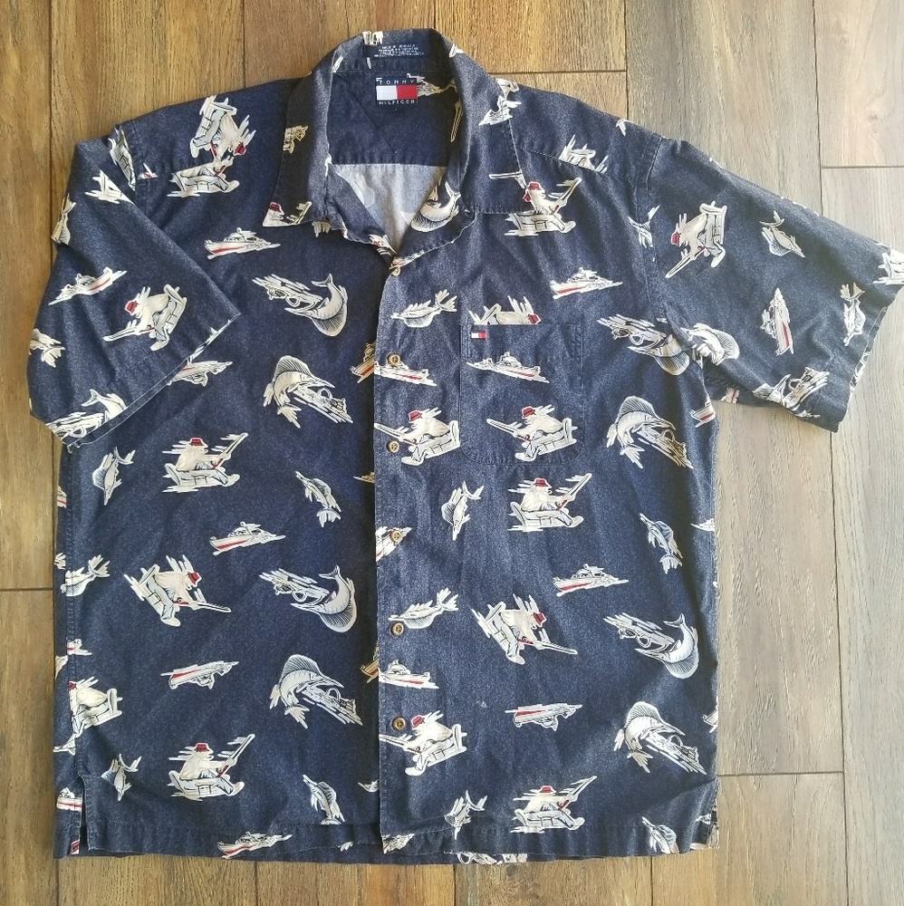 Tommy Hilfiger vintage button front shirt sz l